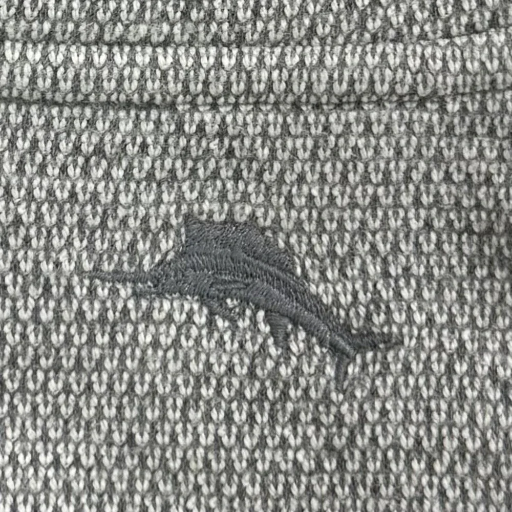 Tommy Bahama Sweater Mens Medium Gray 3 Button Henley Pullover 100% Cotton Knit